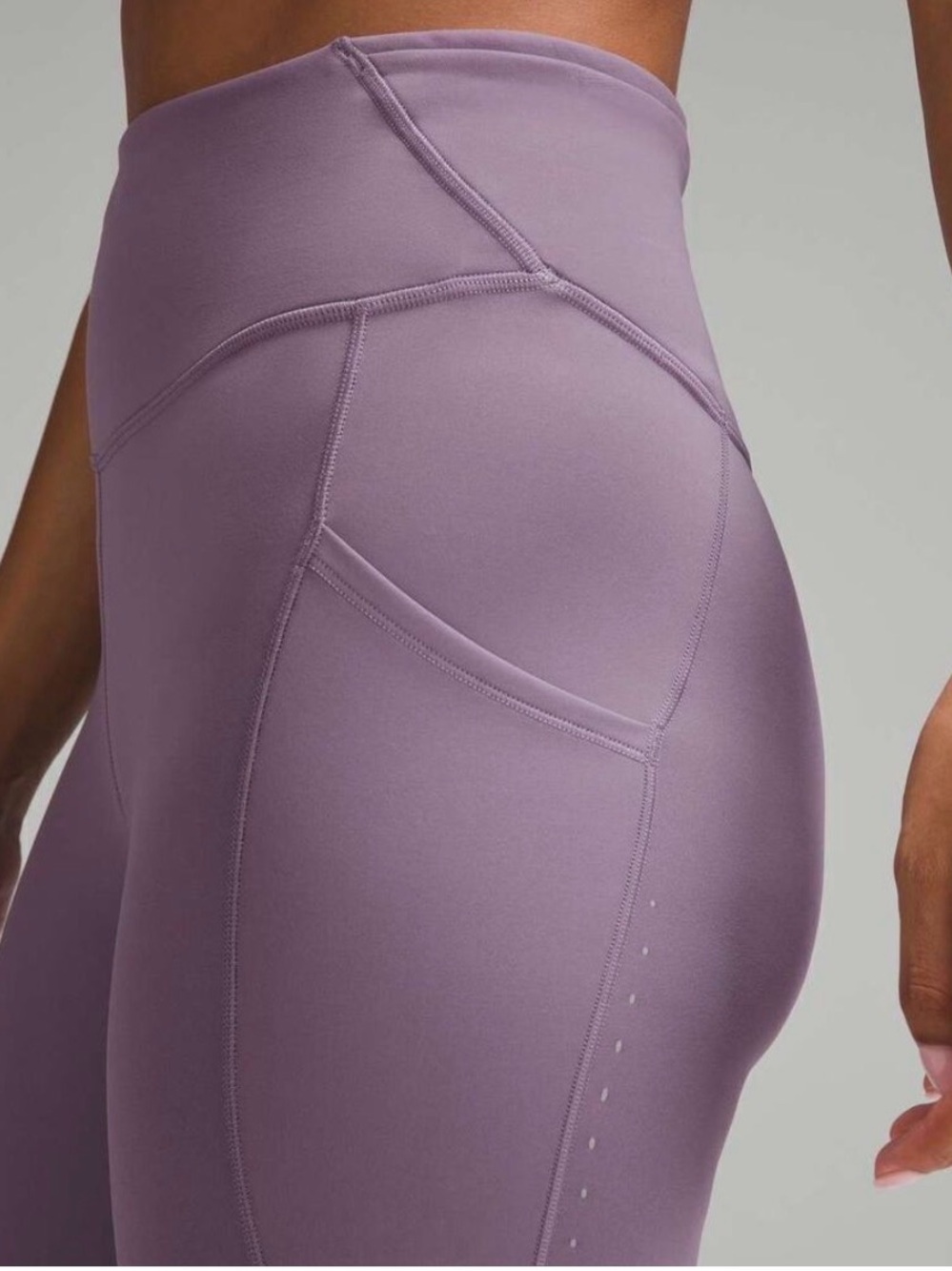 NWT Lululemon Women’s Fast & Free High R. Fleece Leggings, Size 4, 28” L, Purple